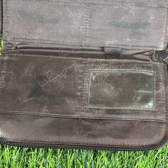 Vera Bradley Quilted Zip‎ Wallet Brown Pink Floral Cotton Wristlet - Picture 5 of 10